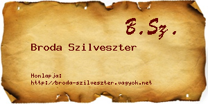 Broda Szilveszter névjegykártya